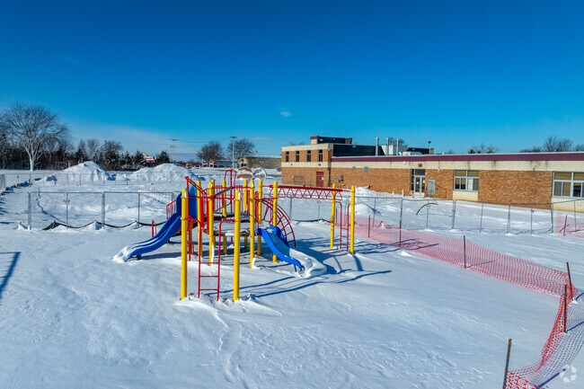 The playground at Turrill Elementary School is a popular destination for the kids.