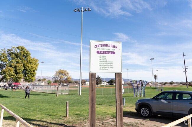 The Signage of Centennial Park in Gonzales, California.