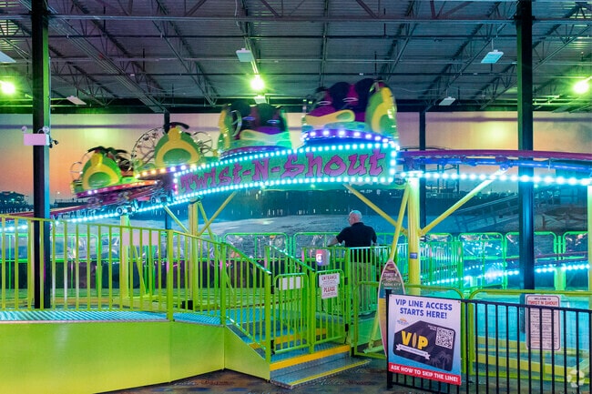 At Camp Landing in Ironville residents can ride an indoor glow in the dark rollercoaster.