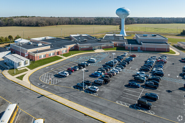 Beacon Middle School sits in the shadow of a water tower supplying Lewes, DE.