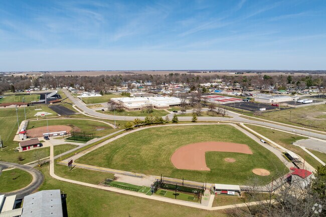Charleston Middle School shares outdoor sports fields with next door high school.
