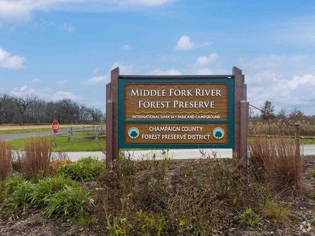 Middle Fork River Forest Preserve near Penfield has fishing, swimming and 9 miles of trails.