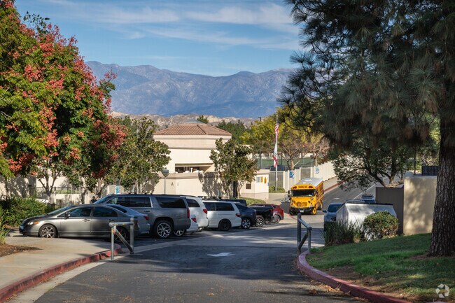 Buses are available to students at Ridge Crest Elementary School in Moreno Valley.