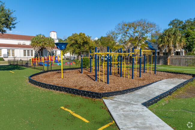 Roosevelt Elementary School's playground is lots of fun.