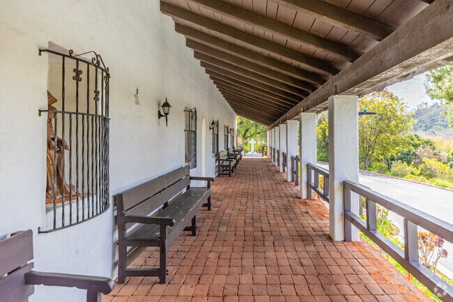 Mission Basilica San Diego De Alga front porch area.