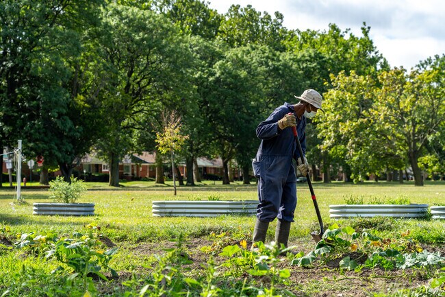 A community garden is maintained at Farwell Park in Sherwood.