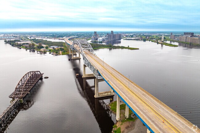 The Blatnik Bridge connects the Superior North End neighborhood to Duluth.