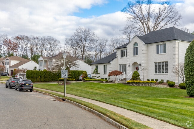 Most neighborhoods in East Freehold have wide streets with sidewalks for safe walking.