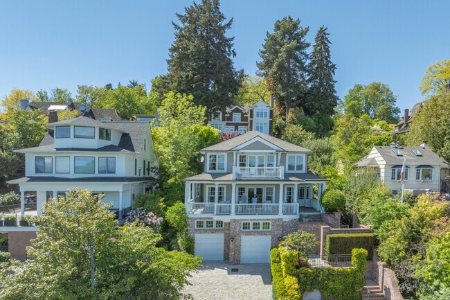 Some homes in Denny Blaine sit on the hillside overlooking the lake.