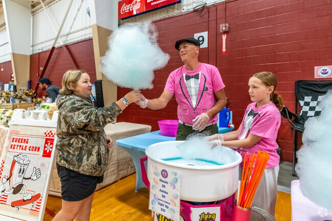 Kids can enjoy sweet treats like cotton candy at the Holiday Marketplace in East Springfield.