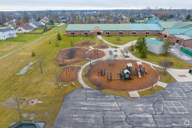 Deer Ridge Elementary School has a large playground for the students.