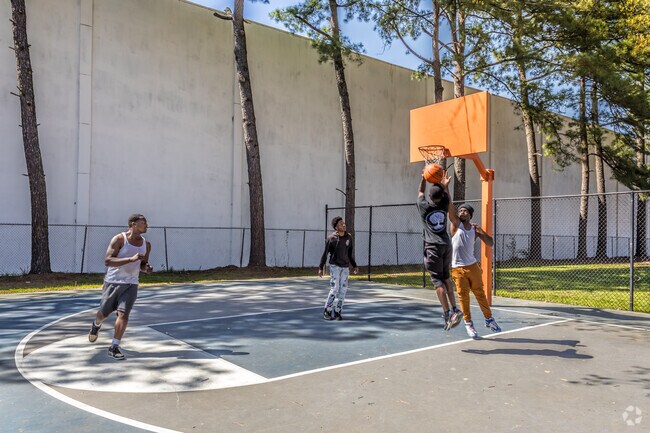 Challenge friends to a game of basketball on the court at Orange Mound Park.