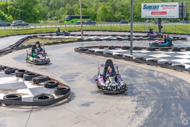 Castle Fun Center east of Florida often draws families for go-kart rides.