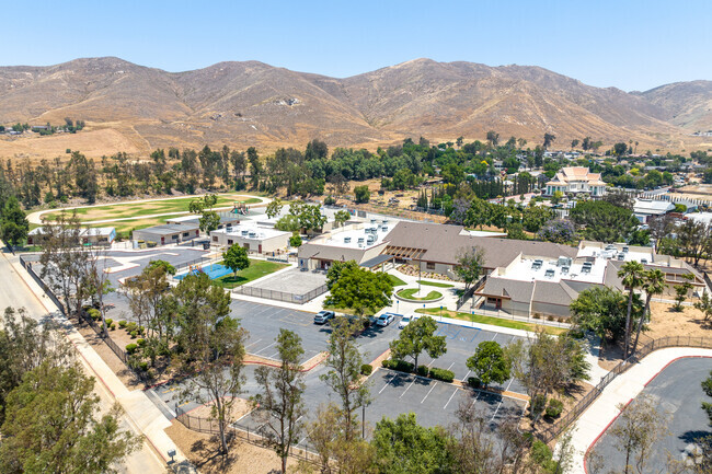 The Granite Hill Elementary School offers a sprawling campus when viewed from above.