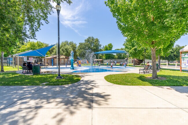 The Splash Pad at Swanston Park is a popular destination during the summer in Northrup.
