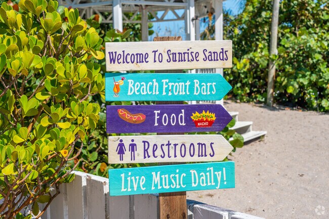 Many South Beach locals have a night out at Sunrise Sands, offering live music and good food,