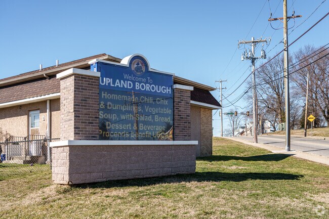 Upland is a suburb of Philadelphia with a population of 3,078.