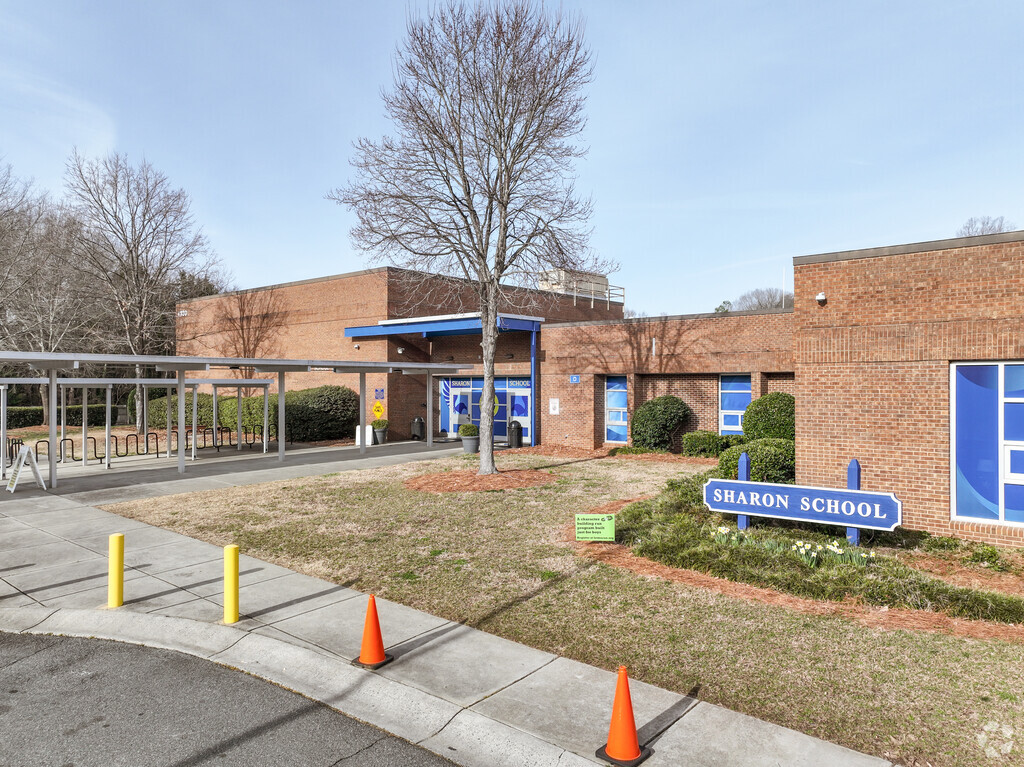The entrance to Sharon School.