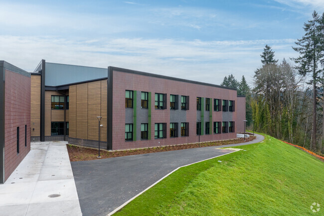 The campus of Athey Creek Middle School serves a growing community on Brandon Pl in West Linn.