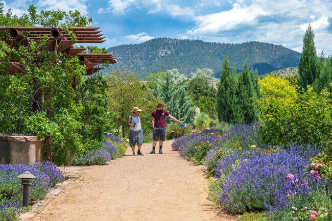 Locals love the beautiful flowers, plants, and sculptures at the Santa Fe Botanical Gardens.