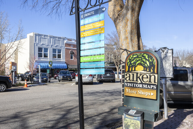 City of Aiken provides readily-available visitor information throughout downtown.