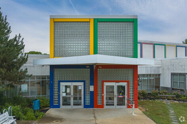508 students walk through the colorful doors of William Keene Elementary School in Glasgow.