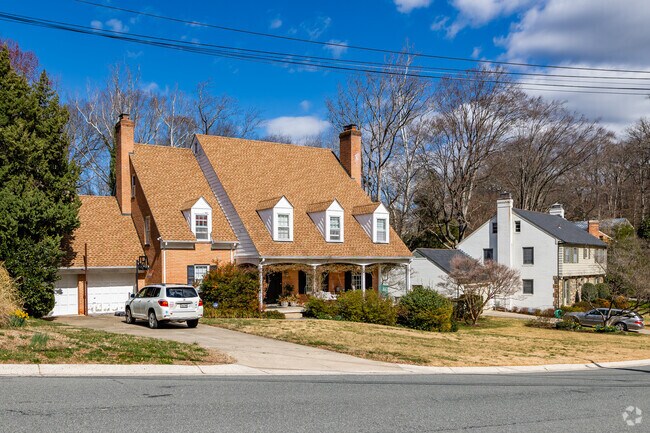 A charming tudor style home nestled on a quiet street in Glen Echo.