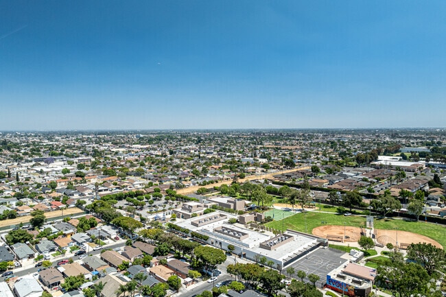 An aerial view of Jefferson Elementary School in Paramount.