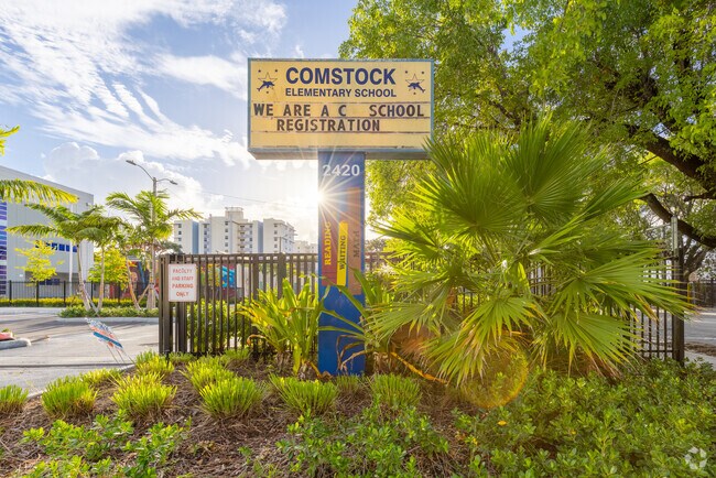 School sign at the front gate