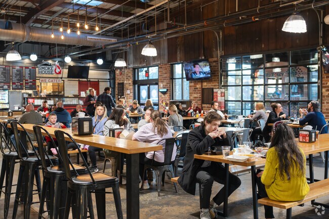 Market Square Food Hall in Downtown Marietta, with its diverse options, is a prime gathering sp