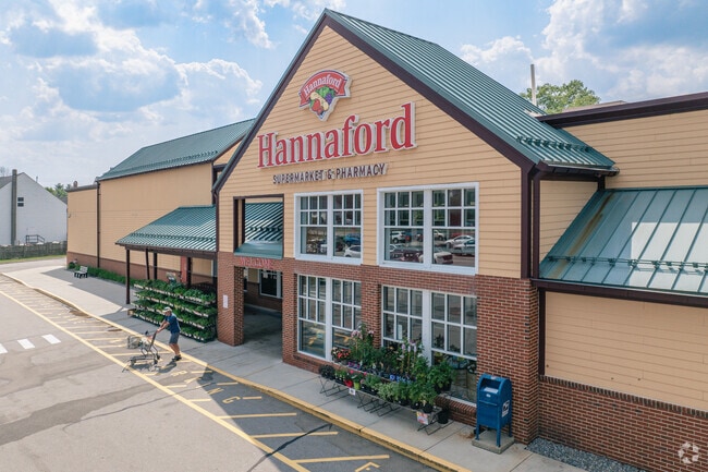 Residents of Deerfield do their grocery shopping at the nearby Hannaford.
