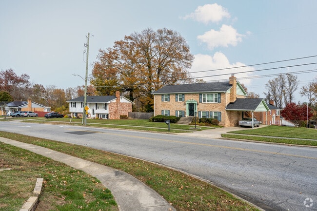Brick colonial homes line many streets in Melwood.