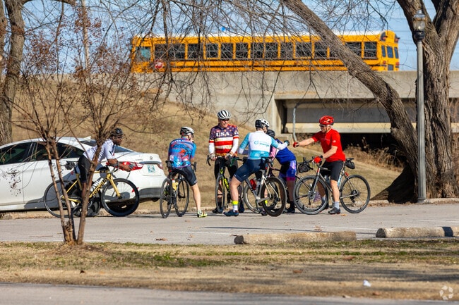 Cyclists often gather together in North Bixby.