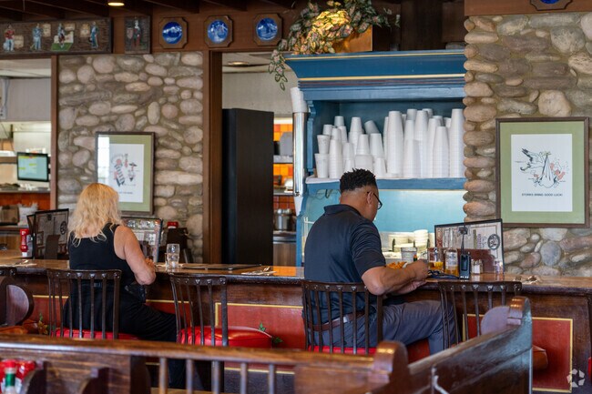 A vintage‑styled dining room adds nostalgic charm to Santa Nella stops like Pea Soup Andersen's.