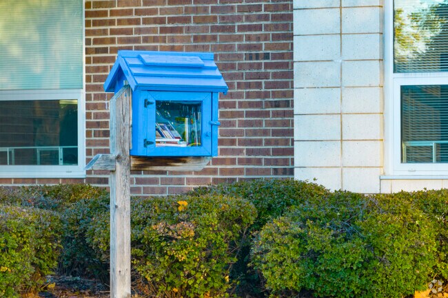 A little library for kids is at the entrance of Ridge Circle Elementary in Woodland Heights.