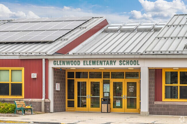 Glenwood Elementary in North Rutland has a main entrance visible when you approach the building.