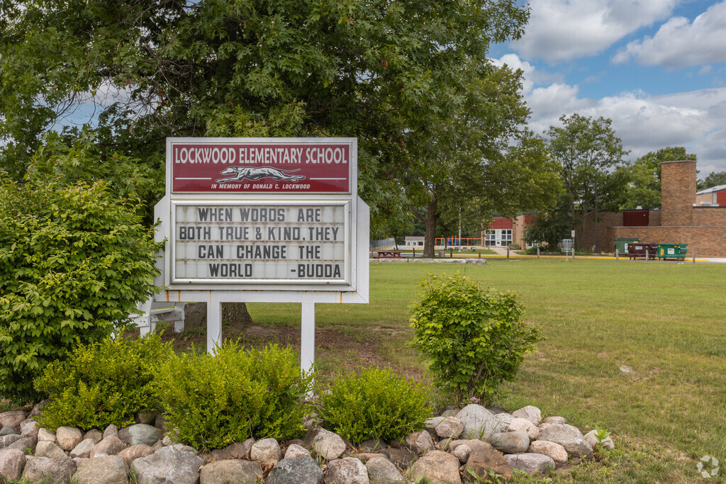 Entrance sign to Lockwood Elementary School in Eaton Rapids.