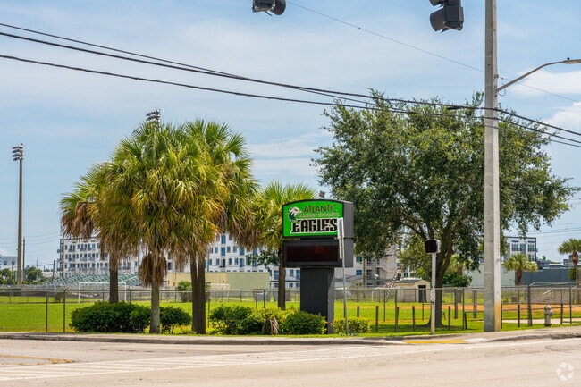 Sign at entrance to Atlantic Community High School.