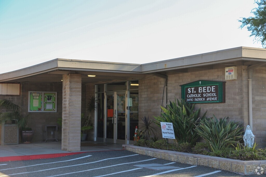 An entry shot for St. Bede Catholic School.