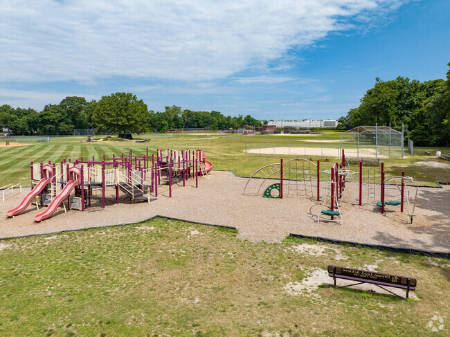 Manor Elementary School features a big playground for recess fun.