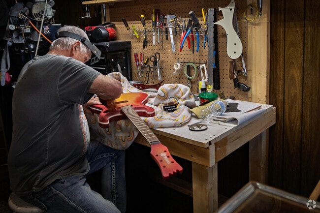 Ed Elliott builds custom guitars from his workshop in the city of Raton.