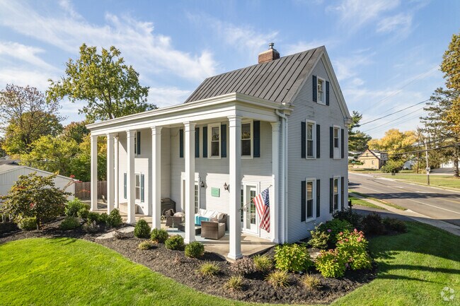 A colonial style house with Greek inspired columns in Dillonvale.