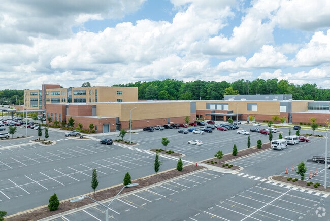 Fuquay-Varina High School in Fuquay-Varina has a large student parking lot.