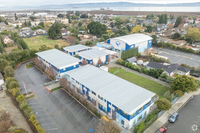 Kipp Esperanza High School in East Palo Alto is border by residences and the SF Bay.