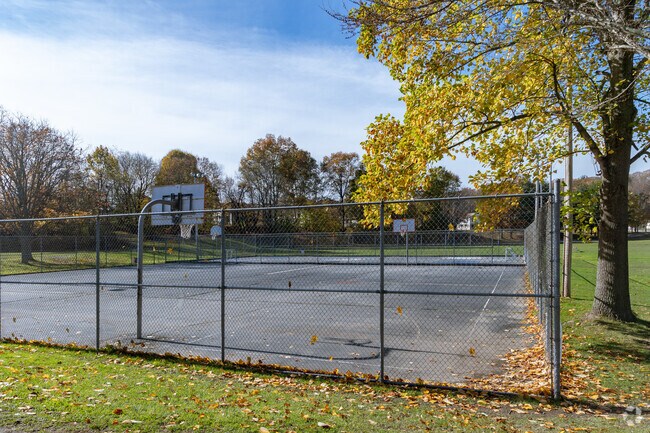 The basketball courts at Dunn Park in Fairmount are a great place to meet up for a game.