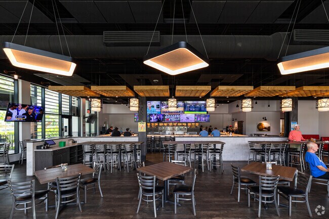 The Brass Tap is a restaurant where local fans can watch horse racing in Bonita Springs East.