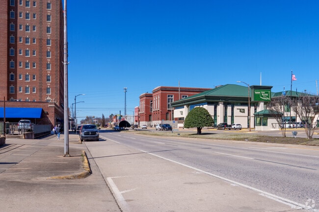 One of the main roads in McAlester runs through the heart of the city, serving as a bustling thoroughfare.