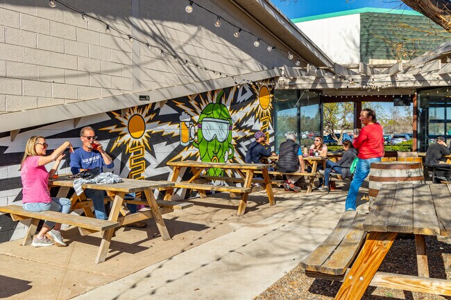 Meet friends for a craft beer on the patio at Ohm Brewing Company in Applewood West.