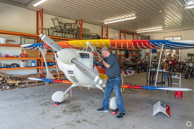 Residents of Aero Estates frequently use their hangers to work on their airplanes.