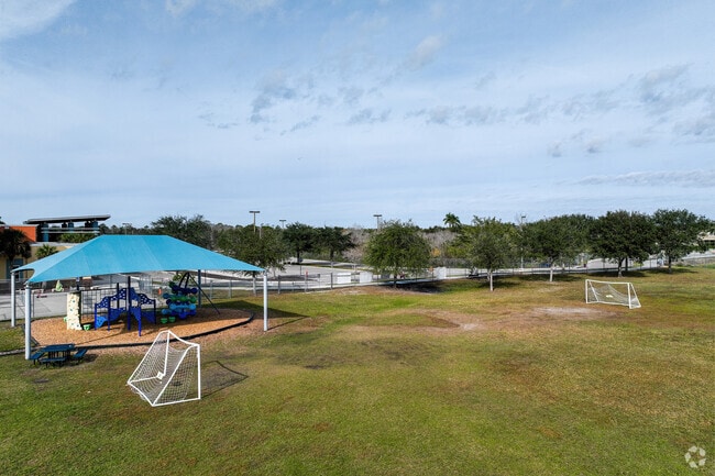 Stone Lakes Elementary School shines with its large grass field and playground.